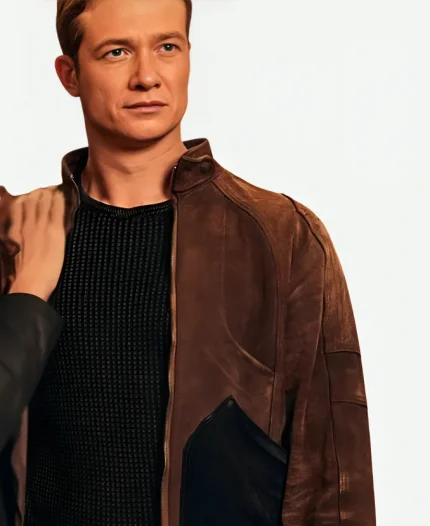 Ed Speleers Tv Series Star Trek Picard Season 03 Jack Crusher Brown Suede Leather Jacket