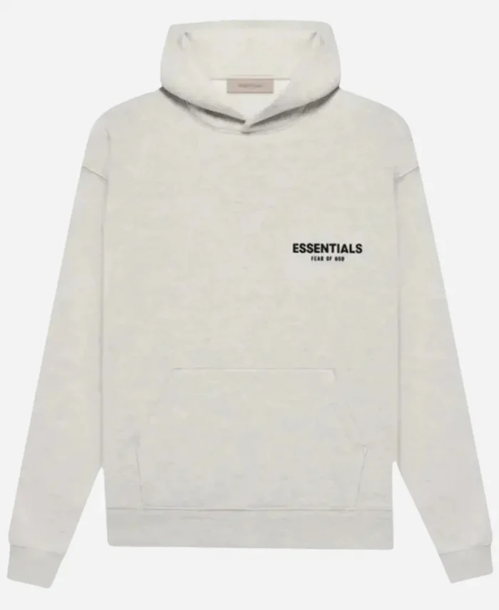 Fear Of God Essentials Light Oatmeal Pullover Grey Hoodie