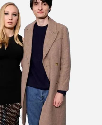 Finn Wolfhard Movie The Legend of Ochi 2025 Petro Brown Peacoat
