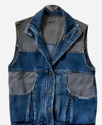 Finn Wolfhard Tv Series Stranger Things S03 Mike Wheeler Blue Denim Vest