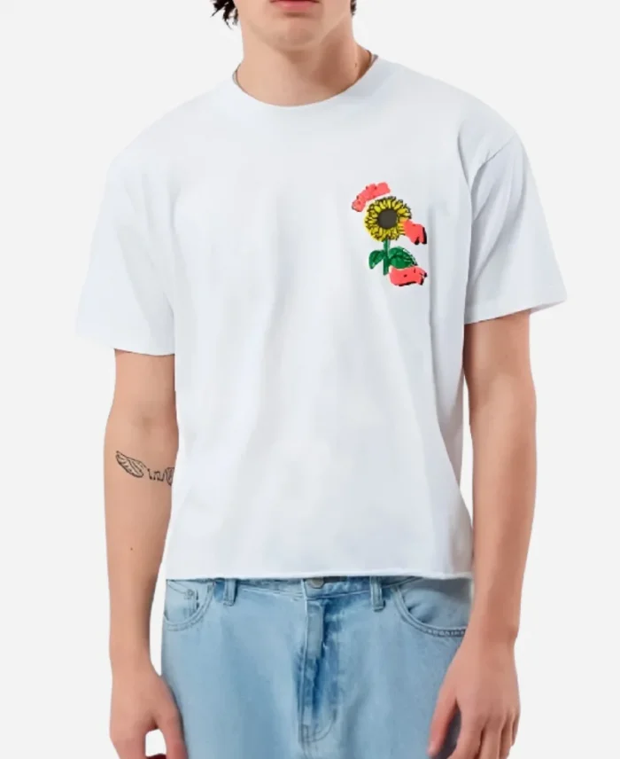 Forever S01 Justin Edwards Sunflower White T-Shirt For Sale