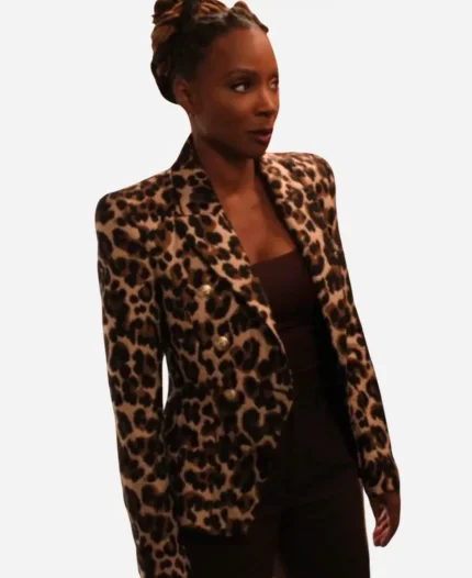 Found S02 Shanola Hampton Leopard Blazer