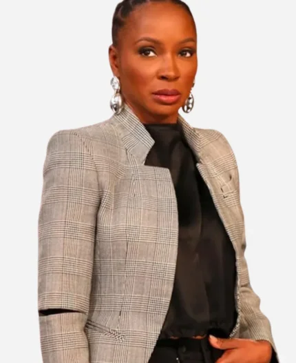 Found S2 Shanola Hampton Grey Plaid Blazer