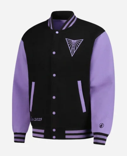 Golden State Valkyries FISLL Eclipse Black Full-Snap Varsity Wool Jacket For Unisex