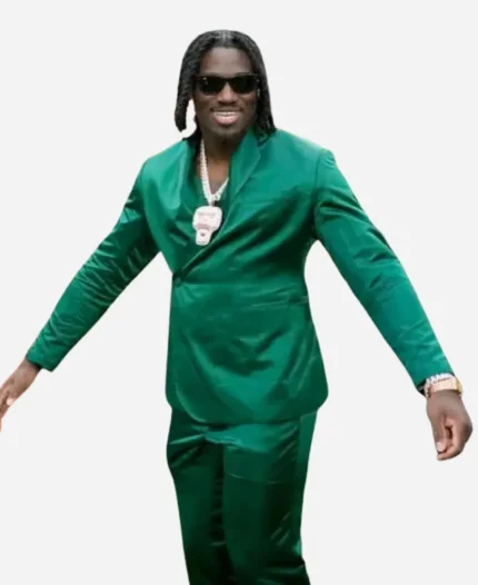 Green Bay 2025 NFL Draft Shemar Stewart Green Velvet Blazer For Men's