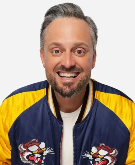Growly Bear Nate Bargatze Quilted Bomber Jacket
