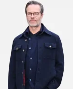Guy Pearce Movie The Brutalist 2025 Harrison Lee Van Buren Sr. Blue Wool Jacket
