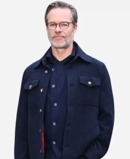 Guy Pearce Movie The Brutalist 2025 Harrison Lee Van Buren Sr. Blue Wool Jacket