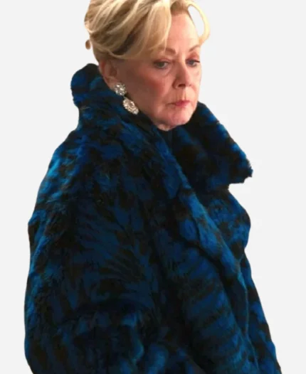 Hacks S04 Jean Smart Blue Printed Fur Coat