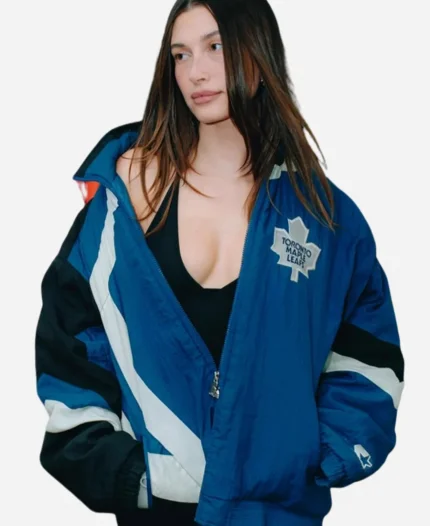 Hailey Bieber Toronto Maple Leafs Starter Jacket