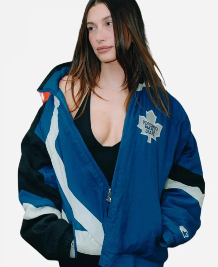 Hailey Bieber Toronto Maple Leafs Starter Jacket