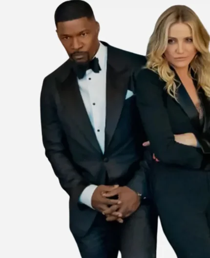 Jamie Foxx Movie Back in Action 2025 Matt Black Blazer