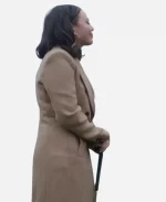 Janel Parrish Return to Office 2025 Beige Trench Coat