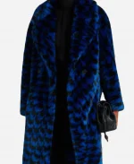 Jean Smart TV Series Hacks Season 04 Deborah Vance Blue Printed Fur Coat