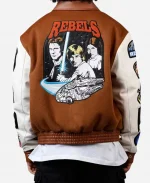 Jeff Hamilton X Star Wars Rebels Varsity Brown Bomber Jacket For Men's