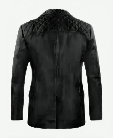 Jet Black Gentlemen Leather Blazer