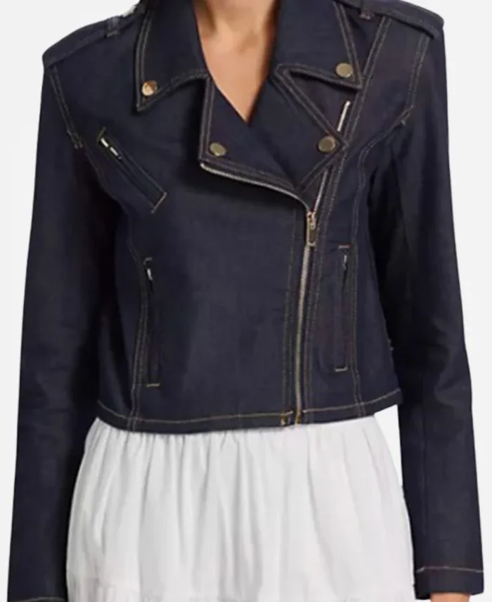 Joy Behar The View 2025 Denim Moto Jacket