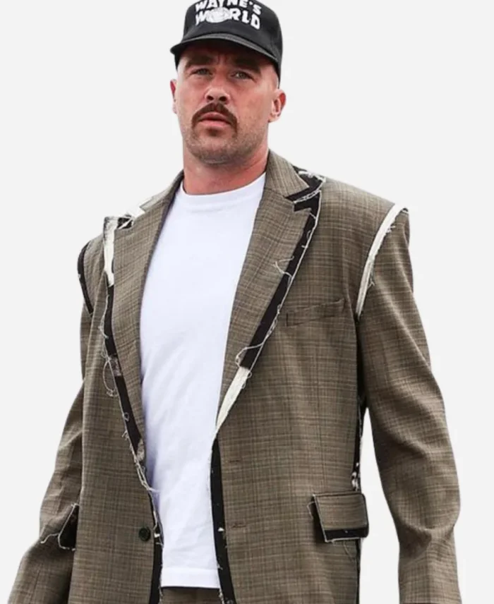 Just livin in Wayne’s World Travis Kelce Plaid Suit For Sale