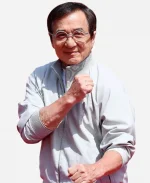 Karate Kid Legends Photocall Jackie Chan Grey Bomber Jacket