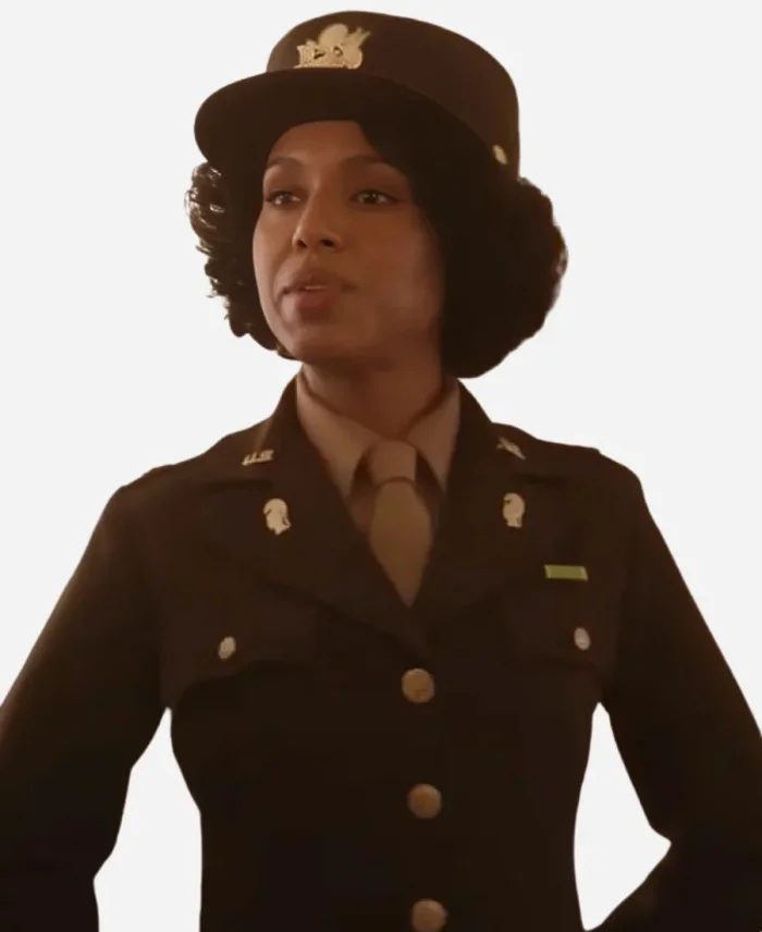 Kerry Washington Movie The Six Triple Eight Major Charity Adams Green Military Jacket