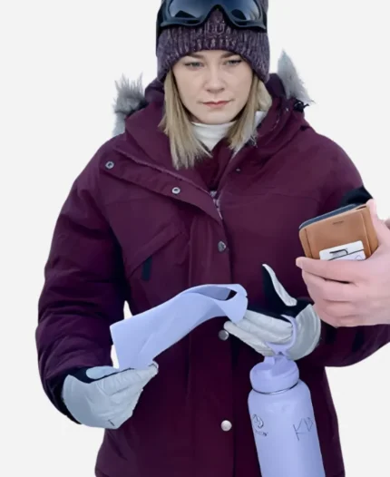 Kim Matula Movie The Finnish Line 2024 Anya Purple Hooded Jacket