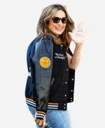 Knicks Playoff Game Mariska Hargitay Varsity Black Jacket