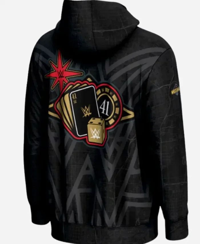 Las Vegas 2025 WWE WrestleMania 41 Unisex Black Neon Pullover Hoodie