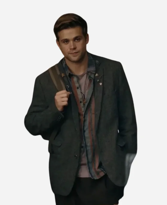 Leo Woodall Prime Target Grey Wool Blazer