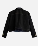 Levi’s x Sacai Women’s Denim x Metelasse Twill Blazer Style Black And Blue Jacket For Sale