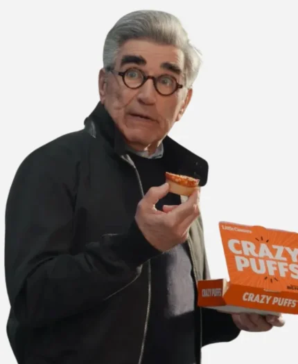 Little Caesars Crazy Puffs 2025 Super Bowl Ad Eugene Levy’s Black Bomber Jacket