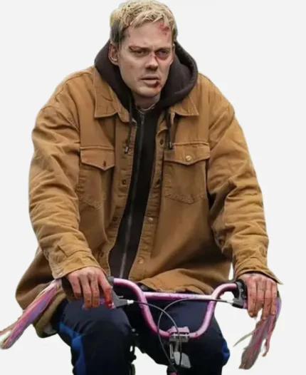 Locked 2025 Bill Skarsgard Brown Jacket
