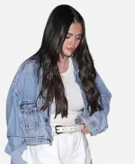 Los Angeles Dinner 2023 Selena Gomez Oversized Blue Denim Jacket