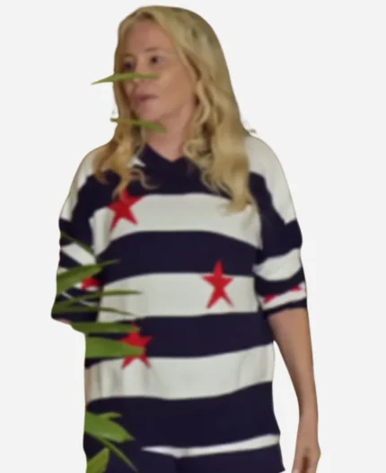 Love Hotel S01 Shannon Beador Red Stars Striped Sweater
