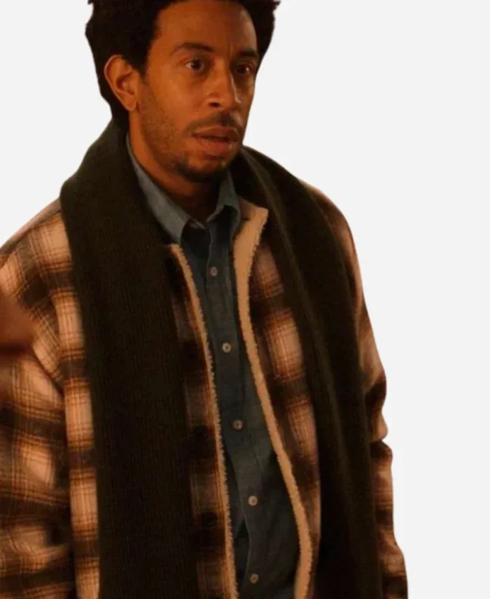 Ludacris Movie Dashing Through The Snow 2023 Eddie Garrick Shearling Plaid Jacket