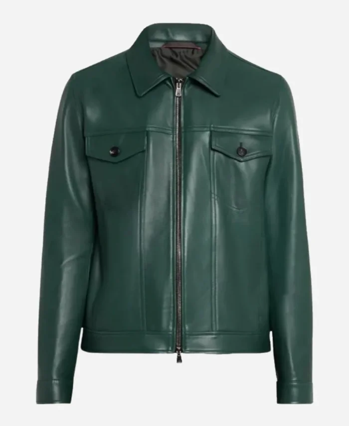 Luke Bryan American Idol S23 Leather Green Jacket