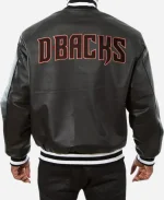 MLB Baseball Team Arizona Diamondbacks 2025 Black Leather Varsity Jacket