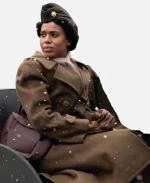 Major Charity Adams Movie The Six Triple Eight Kerry Washington Brown Wool Trench Coat