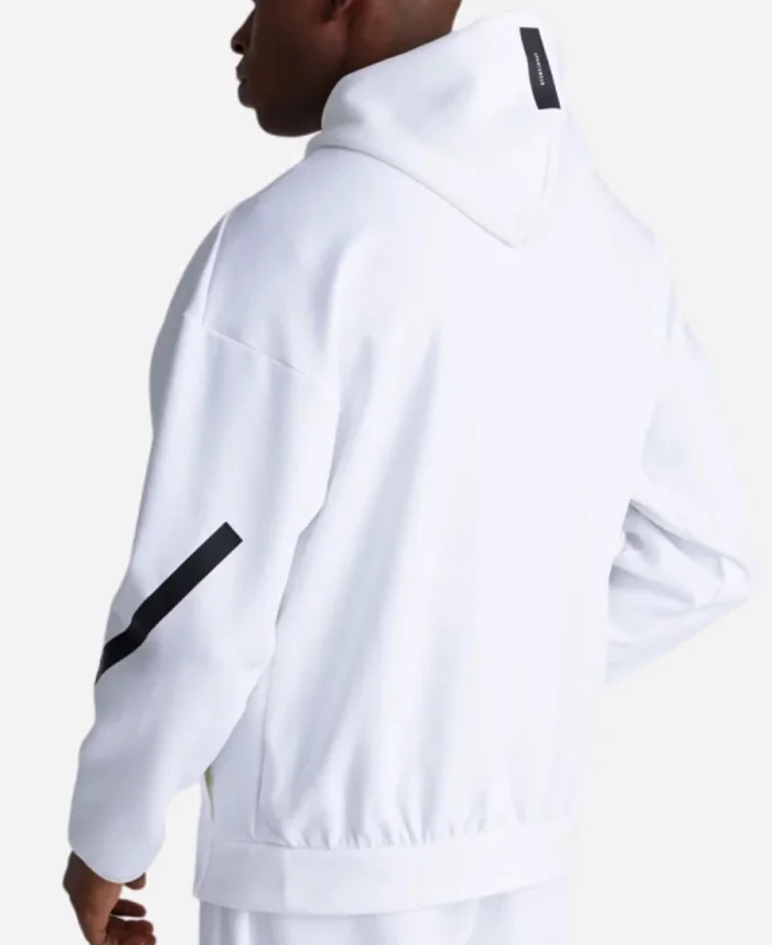 Manchester United x Adidas Z.N.E. Full Zip Track White Hoodie Jacket