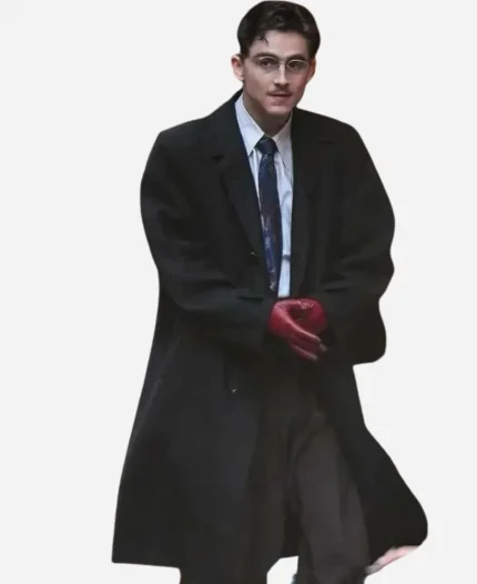 Marty Supreme 2025 Timothee Chalamet Black Trench Coat