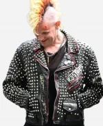 Matt Smith Movie Caught Stealing 2025 Russ Black Biker Leather Jacket