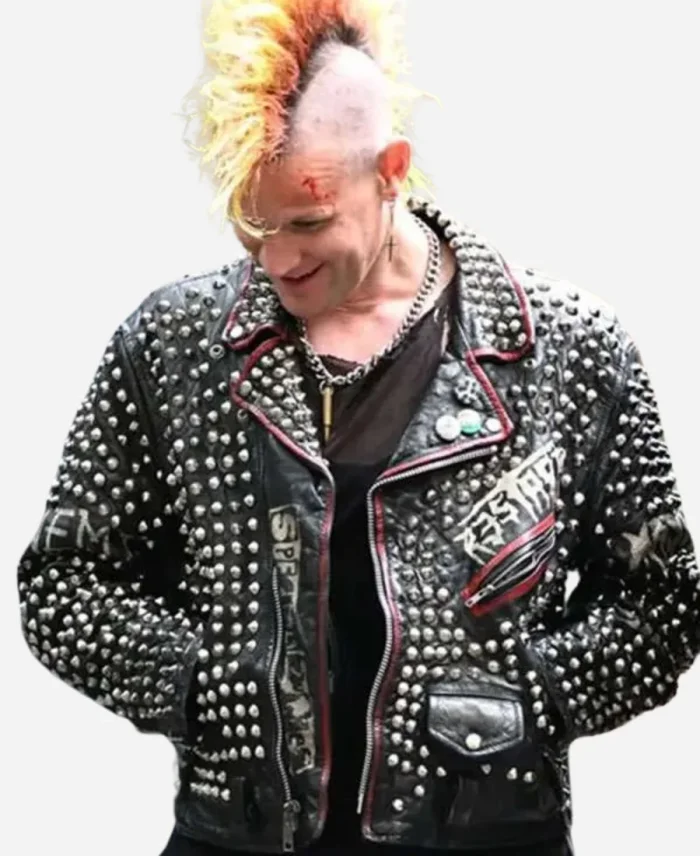 Matt Smith Movie Caught Stealing 2025 Russ Black Biker Leather Jacket