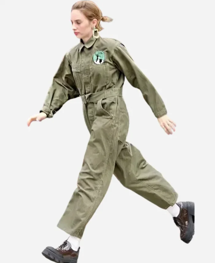 Maya Hawke The Kill Room Green Jumpsuit