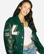 Maya Jama Green Varsity Jacket