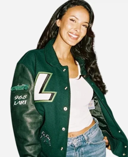 Maya Jama Green Varsity Jacket