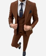 Men’s 3 Piece Dark Brown Suit