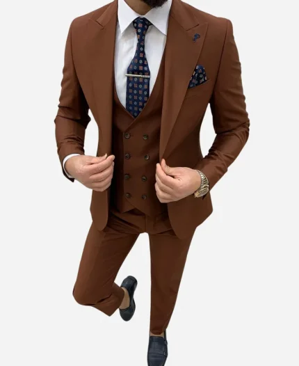 Men’s 3 Piece Dark Brown Suit