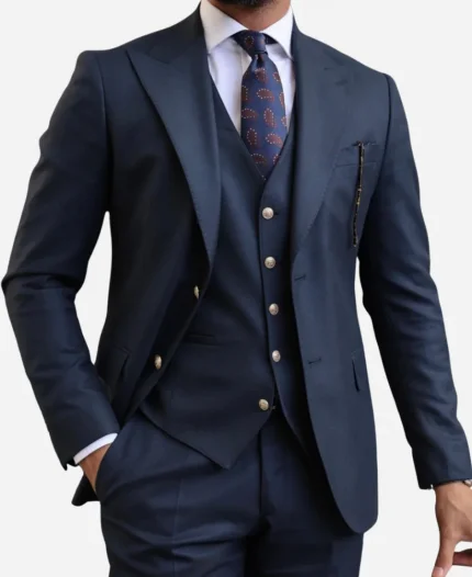 Men’s 3 Piece Navy Blue Formal Suit
