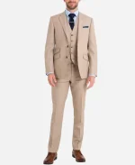 Men's 3 Piece Tan Tuxedo Suit