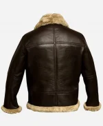 Men’s Brown Shearling Lined Aviator Bomber Leather Jacket For Sale