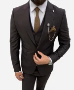 Men’s Brown Three Piece Tuxedo Suit